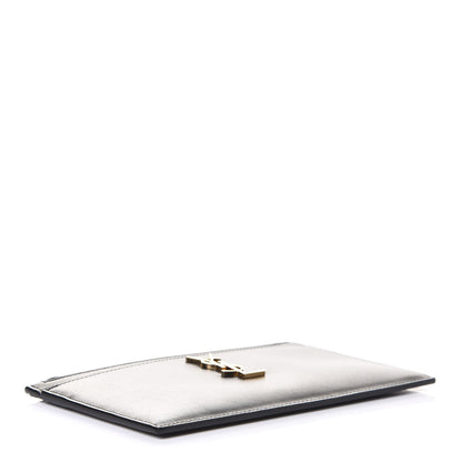 Saint Laurent Smooth Calfskin Monogram Zip Bill Pouch Black 4 of 8