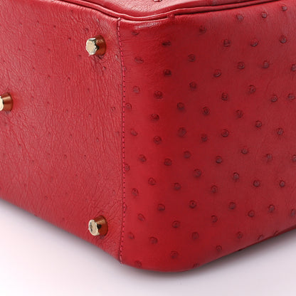 Hermes Ostrich Verso Lindy 30 Rouge De Coeur Rouge Piment 10 of 12