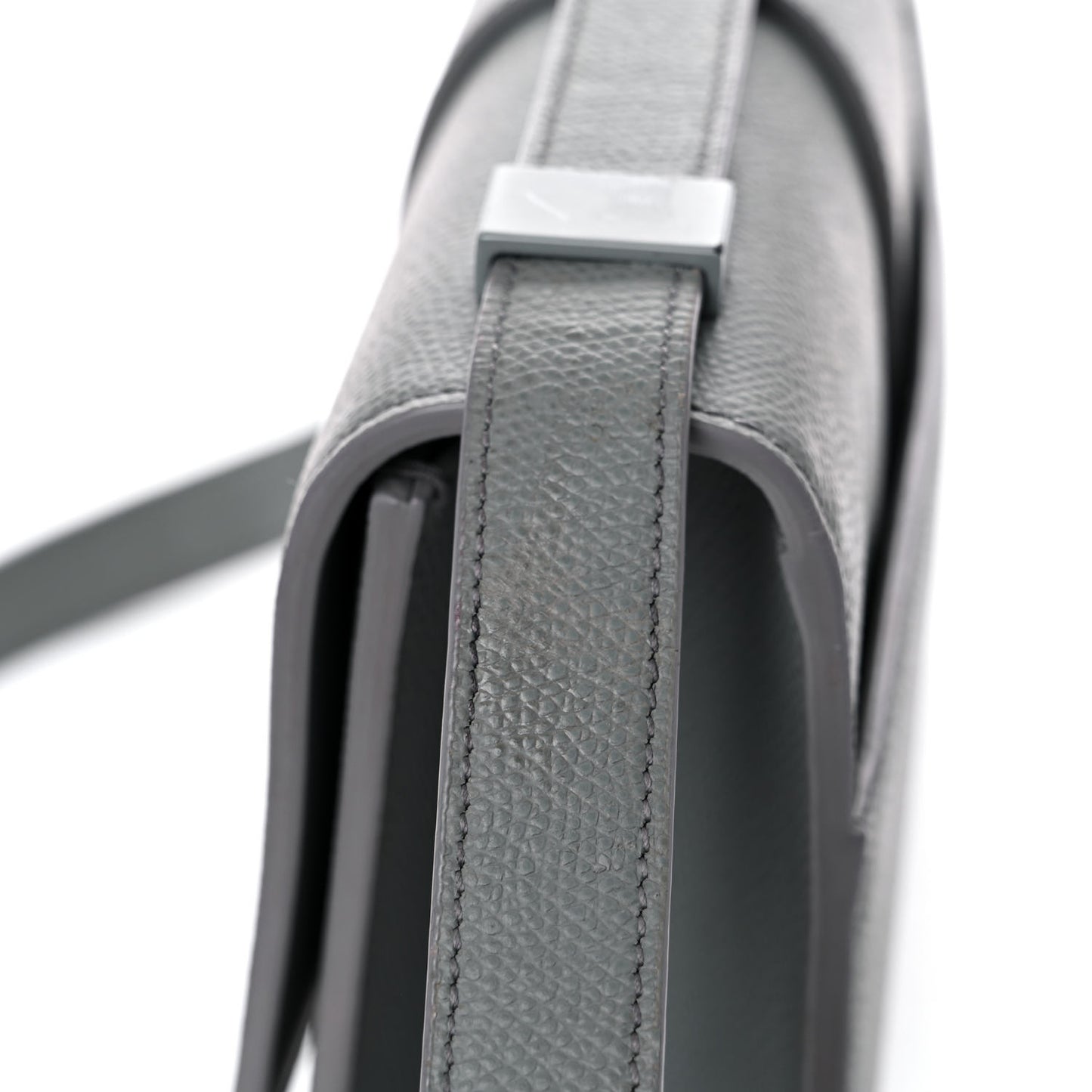 Ultra Matte Grained Calfskin 30 Montaigne Flap Bag Grey