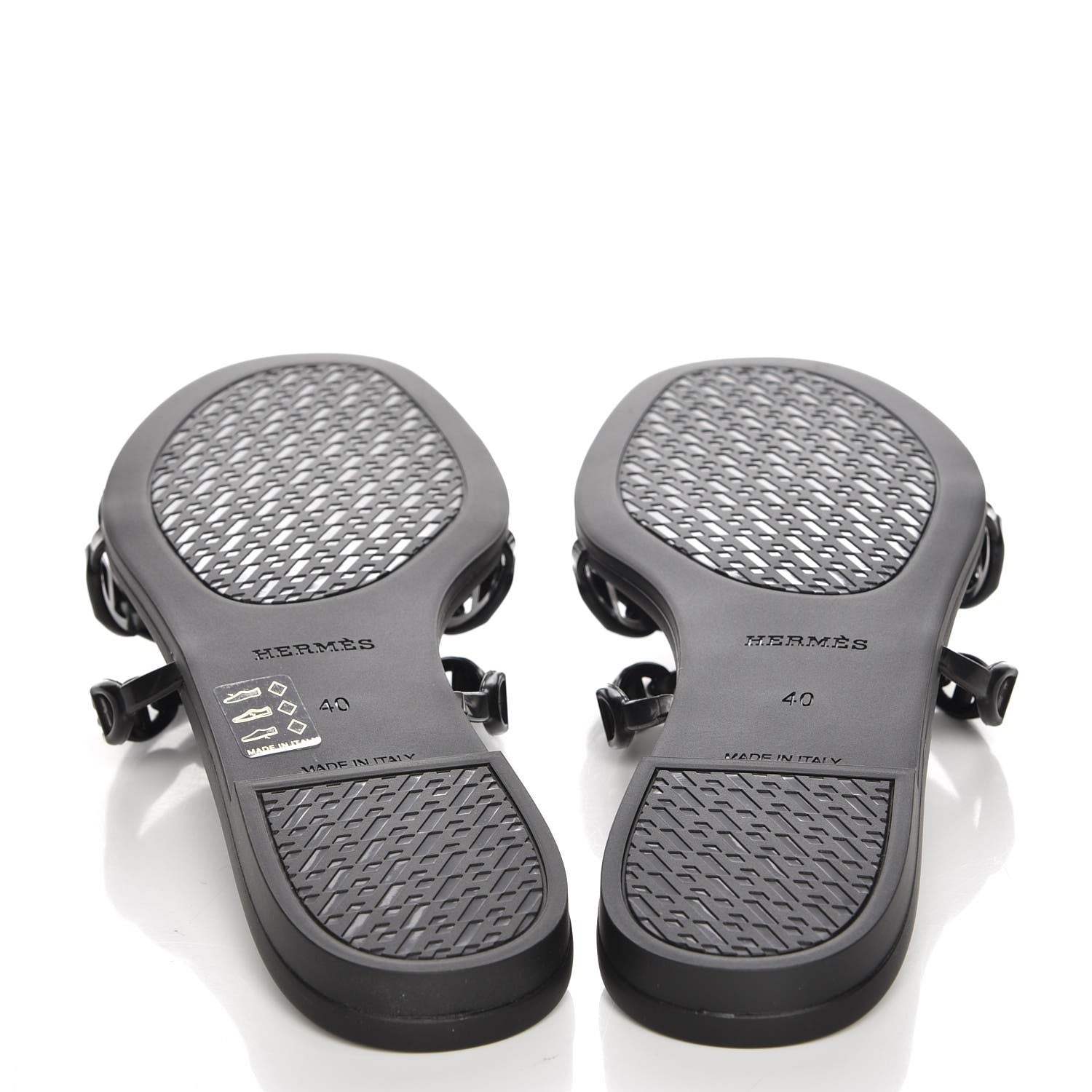 Hermes Rubber Chaine d'Ancre Rivage Sandals 40 Black 5 of 8