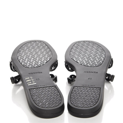 Hermes Rubber Chaine d'Ancre Rivage Sandals 40 Black 5 of 8