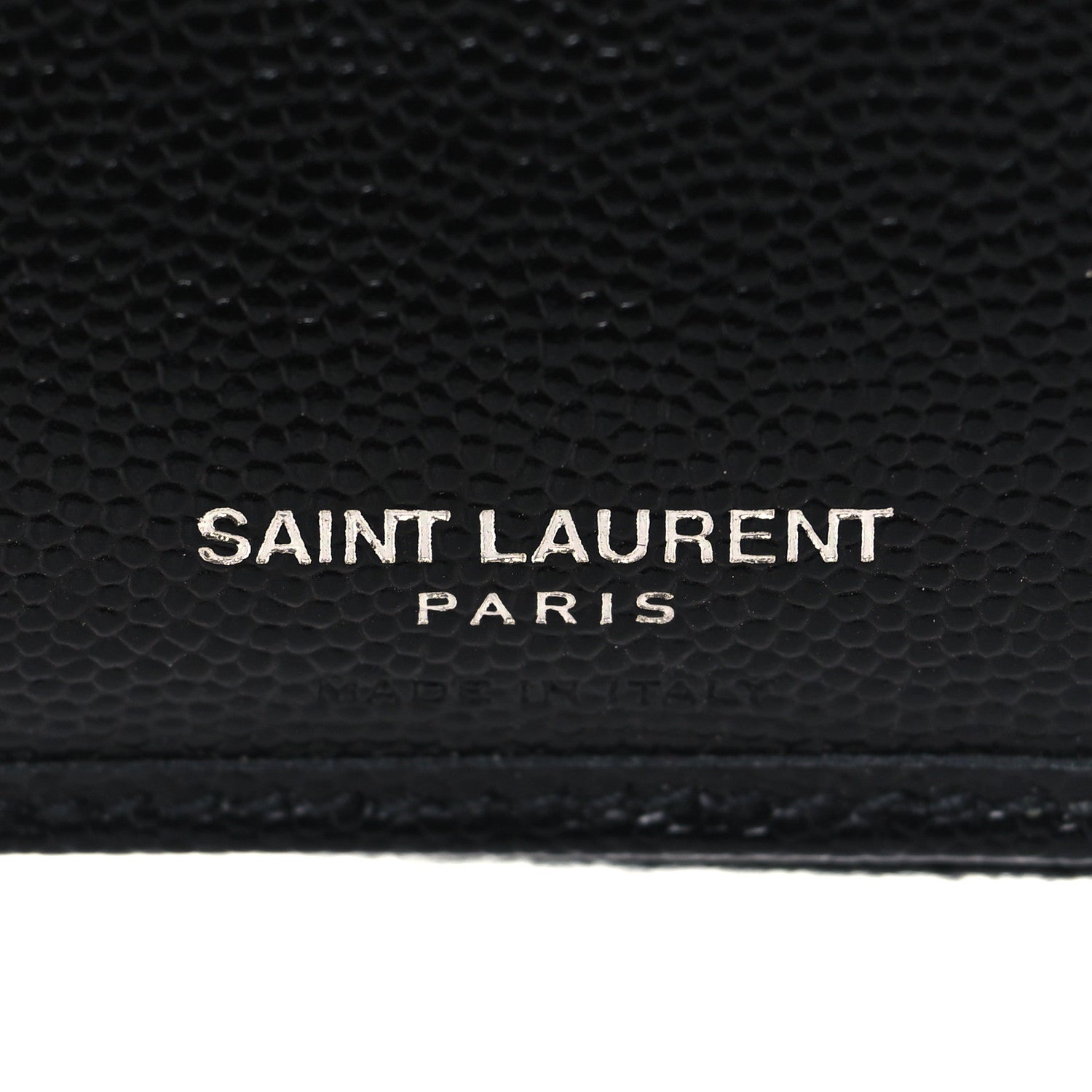 Saint Laurent Grain De Poudre Matelasse Chevron Monogram Compact Zip Around Wallet Black 6 of 9