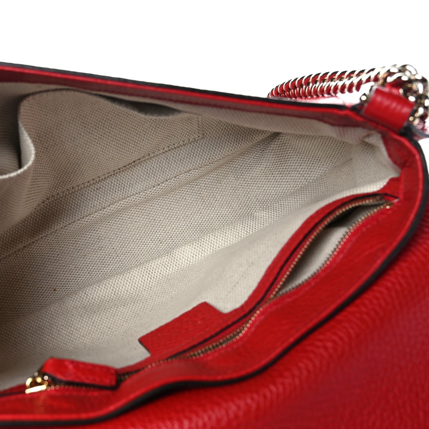 Pebbled Calfskin Medium Soho Flap Crossbody Vibrant Red