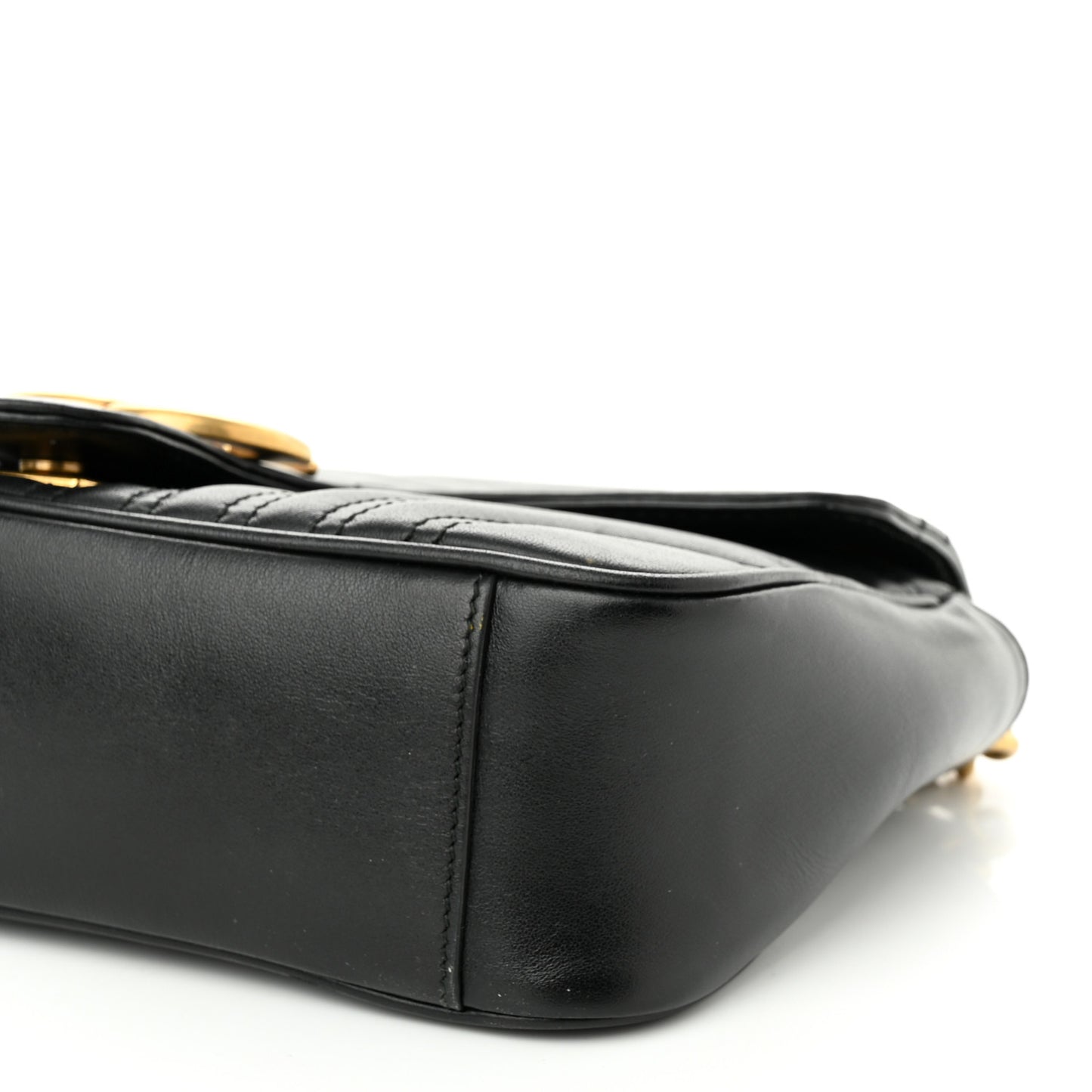 Calfskin Matelasse Small GG Marmont Shoulder Bag Black