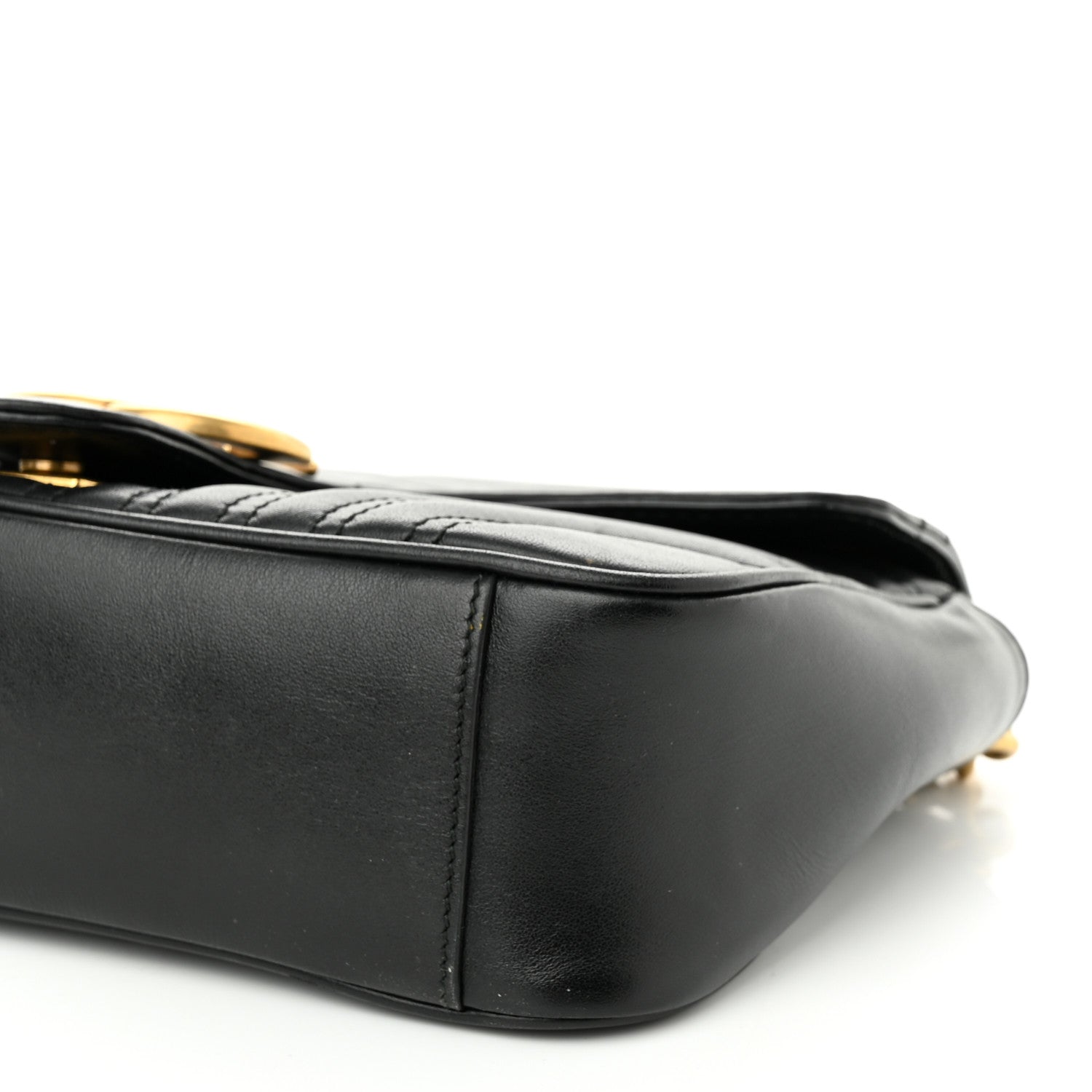 Gucci Calfskin Matelasse Small GG Marmont Shoulder Bag Black 10 of 10