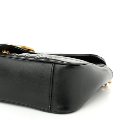 Gucci Calfskin Matelasse Small GG Marmont Shoulder Bag Black 10 of 10