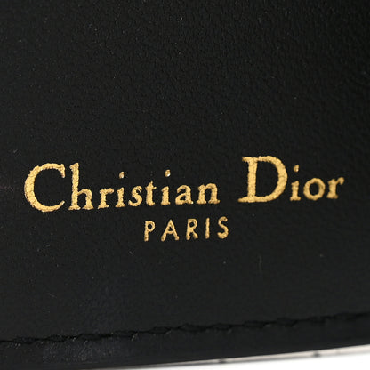 Christian Dior Grained Calfskin Supple Cannage Caro Scarlet Zipped Wallet Black 7 of 8