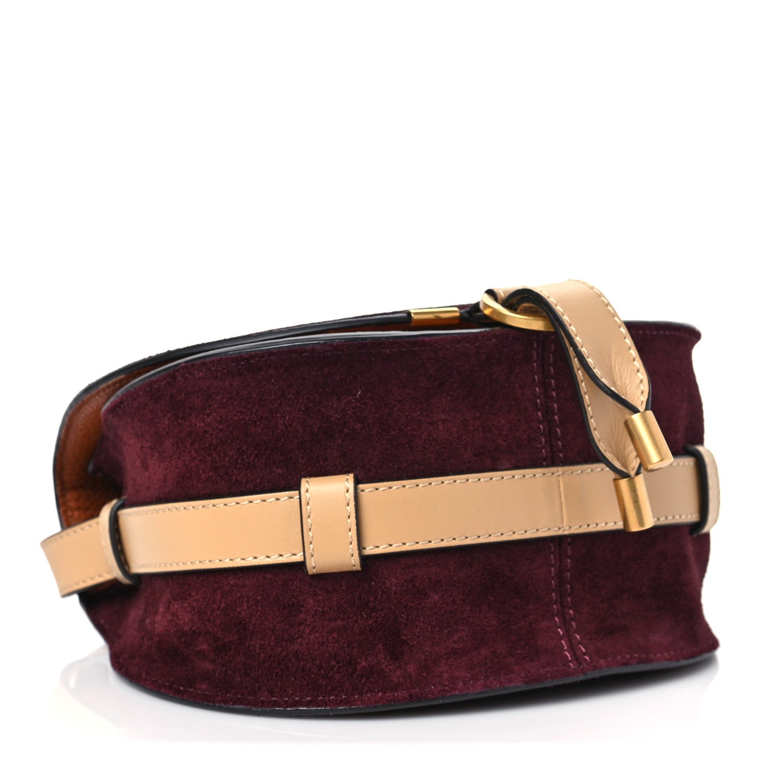 Chloe Suede Calfskin Mini Marcie Round Crossbody Bag Tan 4 of 8