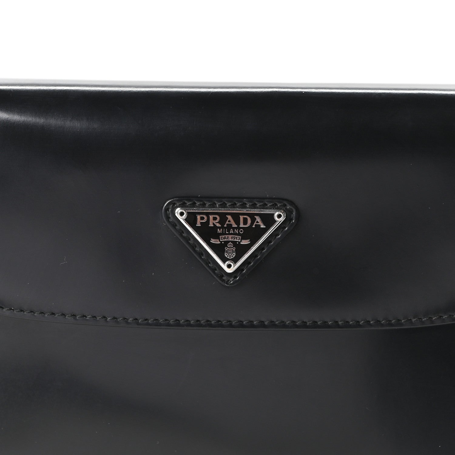 Prada Spazzolato Cleo Flap Shoulder Bag Black 8 of 10