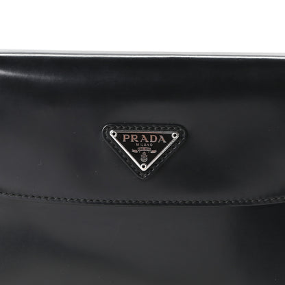 Prada Spazzolato Cleo Flap Shoulder Bag Black 8 of 10