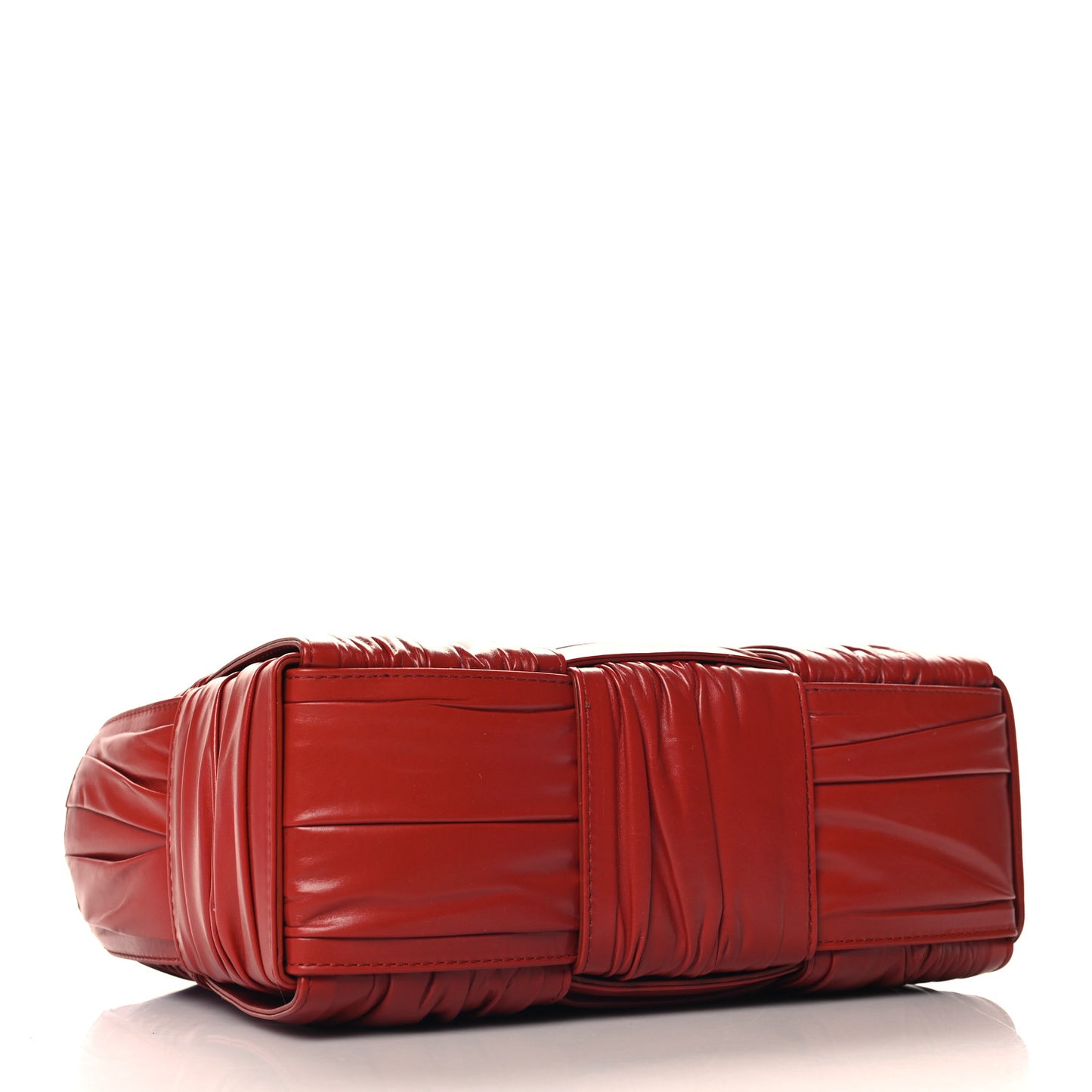 Foulard Intrecciato Pleated Mini Arco Tote Red