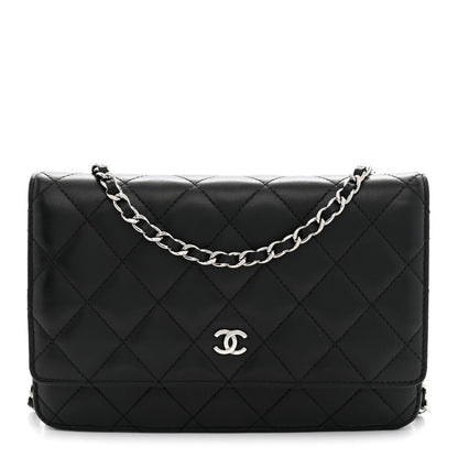 Chanel Lambskin Quilted Wallet On Chain WOC Black 1 of 11