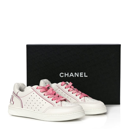 Chanel Calfskin Womens Logo Sneakers 36.5 White Pink 12 of 12