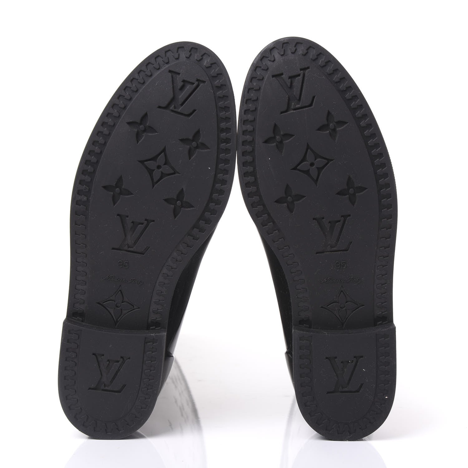 Louis Vuitton Rubber Embossed Monogram Drops High Rain Boots 35 Black 5 of 7