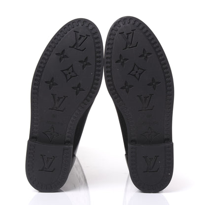 Louis Vuitton Rubber Embossed Monogram Drops High Rain Boots 35 Black 5 of 7