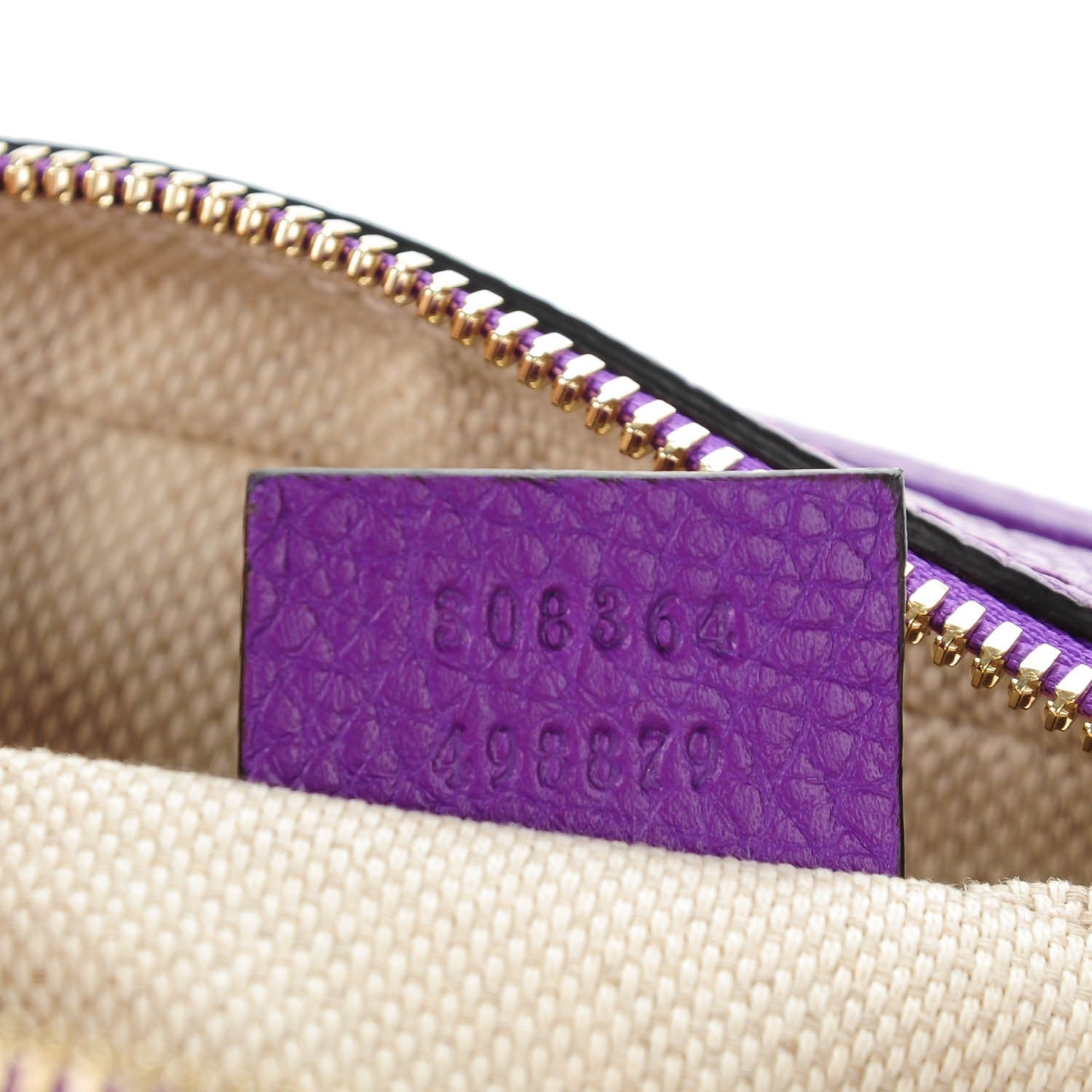 Gucci Pebbled Calfskin Small Soho Disco Bag Shine Purple 6 of 7