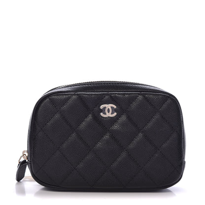 Chanel Caviar Quilted Small Curvy Pouch Cosmetic Case Black 1 of 8