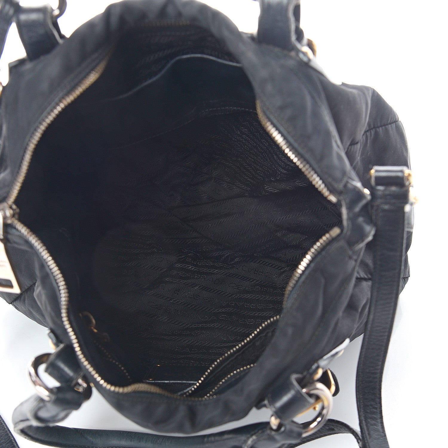 Prada Tessuto Nylon Jacquard Logo Tote Black 4 of 8
