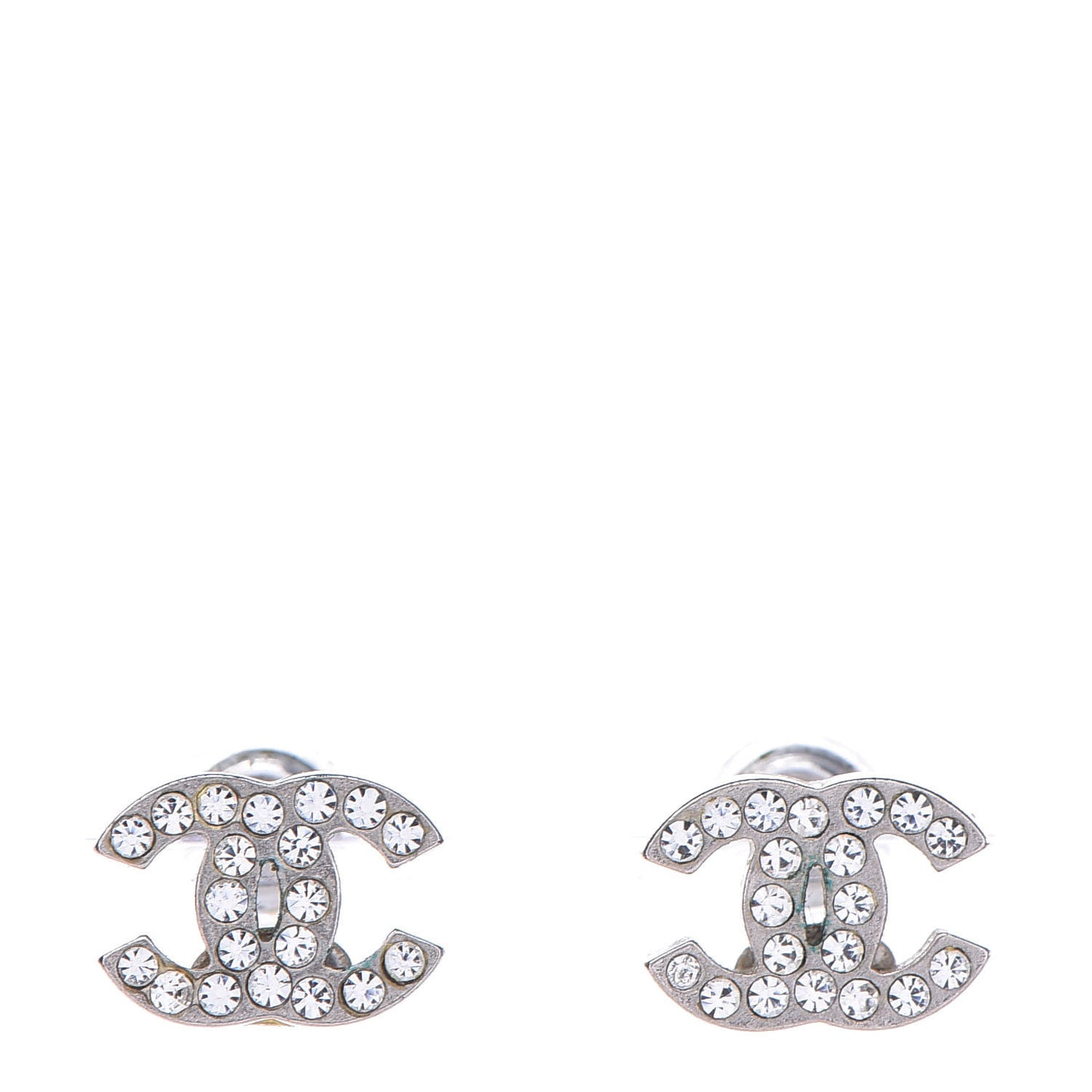 Crystal Mini CC Earrings Silver