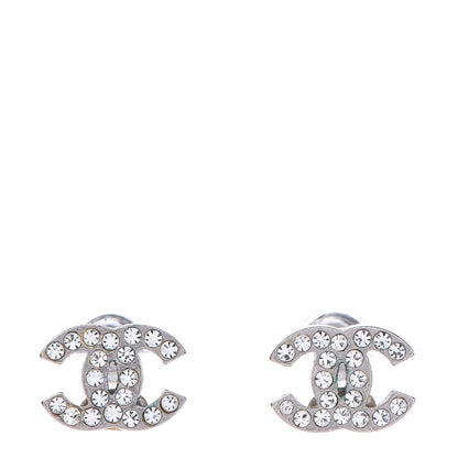 Chanel Crystal Mini CC Earrings Silver 1 of 5
