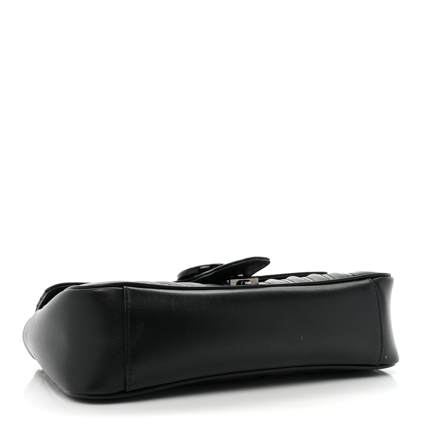 Calfskin Matelasse Monochrome Small GG Marmont Shoulder Bag Black