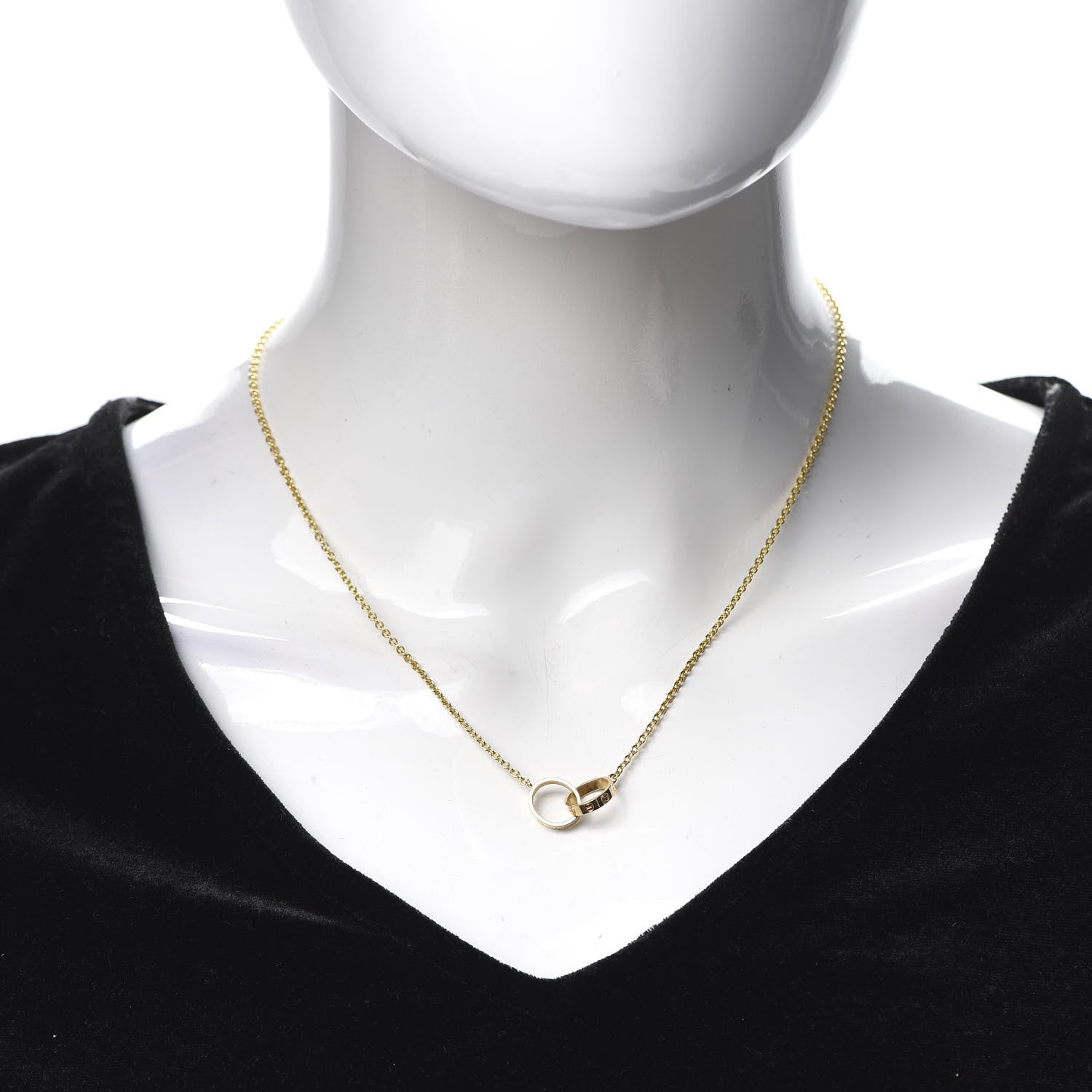 Cartier 18K Yellow Gold Interlocking LOVE Necklace 2 of 7
