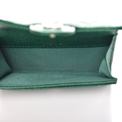 Chanel Metallic Caviar Quilted Card Holder Green 5 of 9