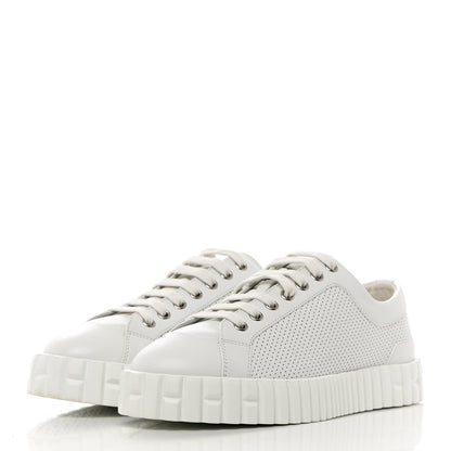 Hermes Perforated Calfskin Cross Sneakers 37.5 White 3 of 10