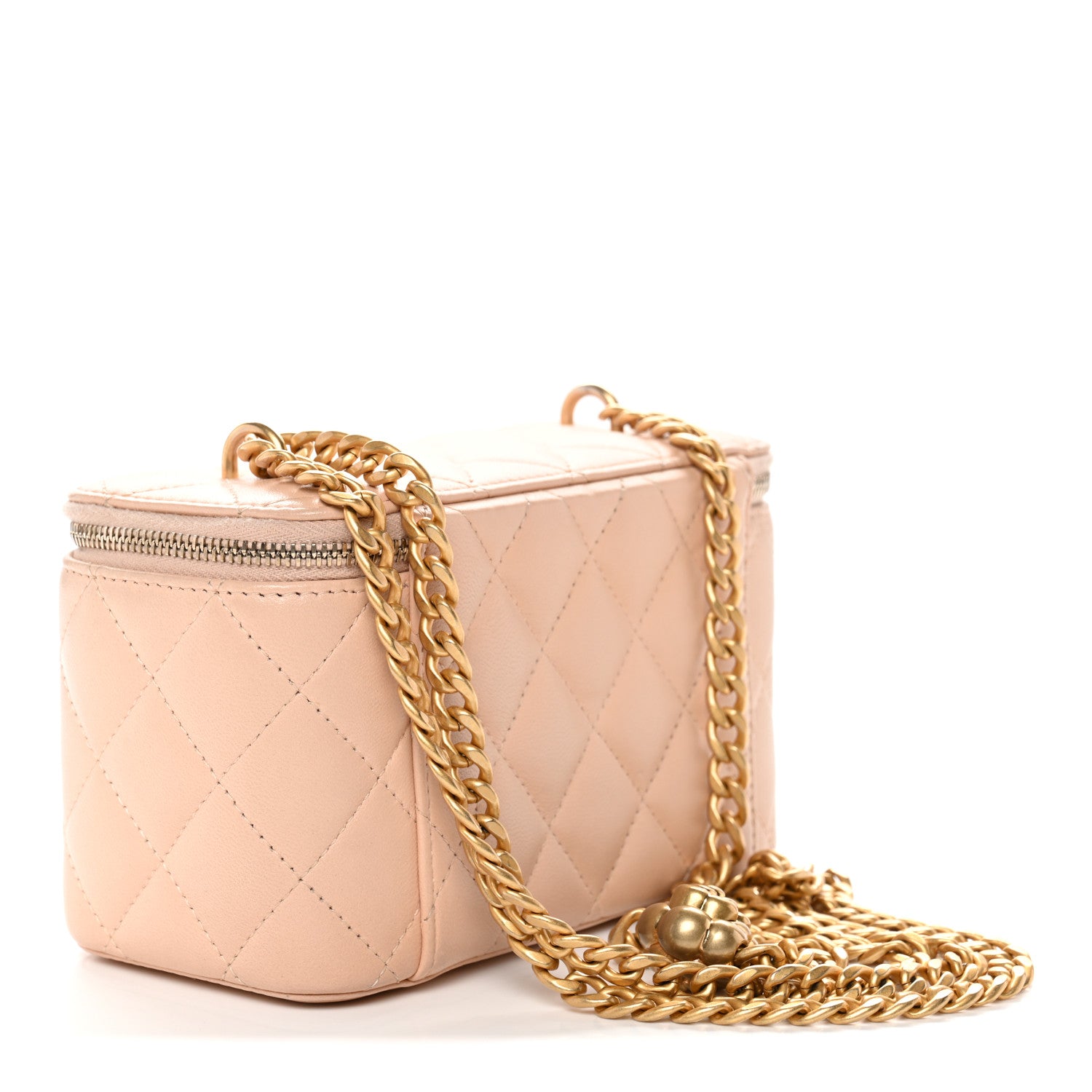 Chanel Lambskin Quilted Sweet Camellia Small Vanity Case With Chain Pink 3 of 11