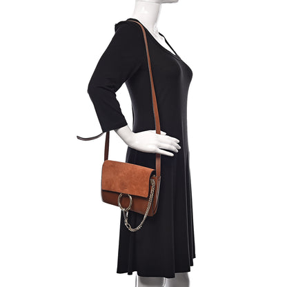 Chloe Suede Calfskin Small Faye Shoulder Bag Tobacco 2 of 13