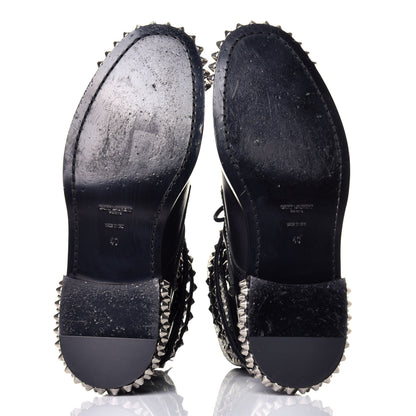 Saint Laurent Smooth Calfskin Studded Womens Punk Ranger Boots 40 Black 6 of 8
