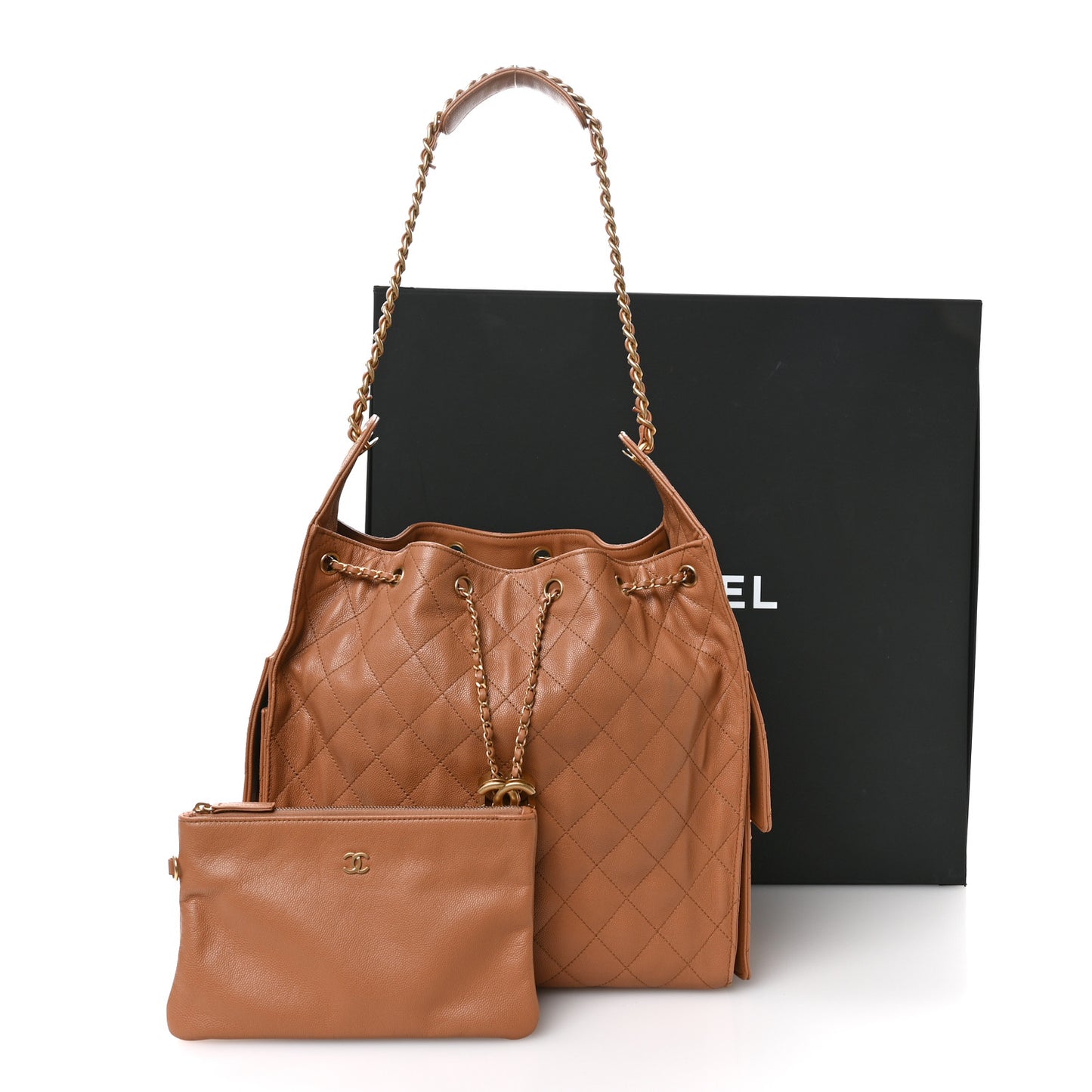 Caviar Quilted Medium Chanel 25 Handbag Brown