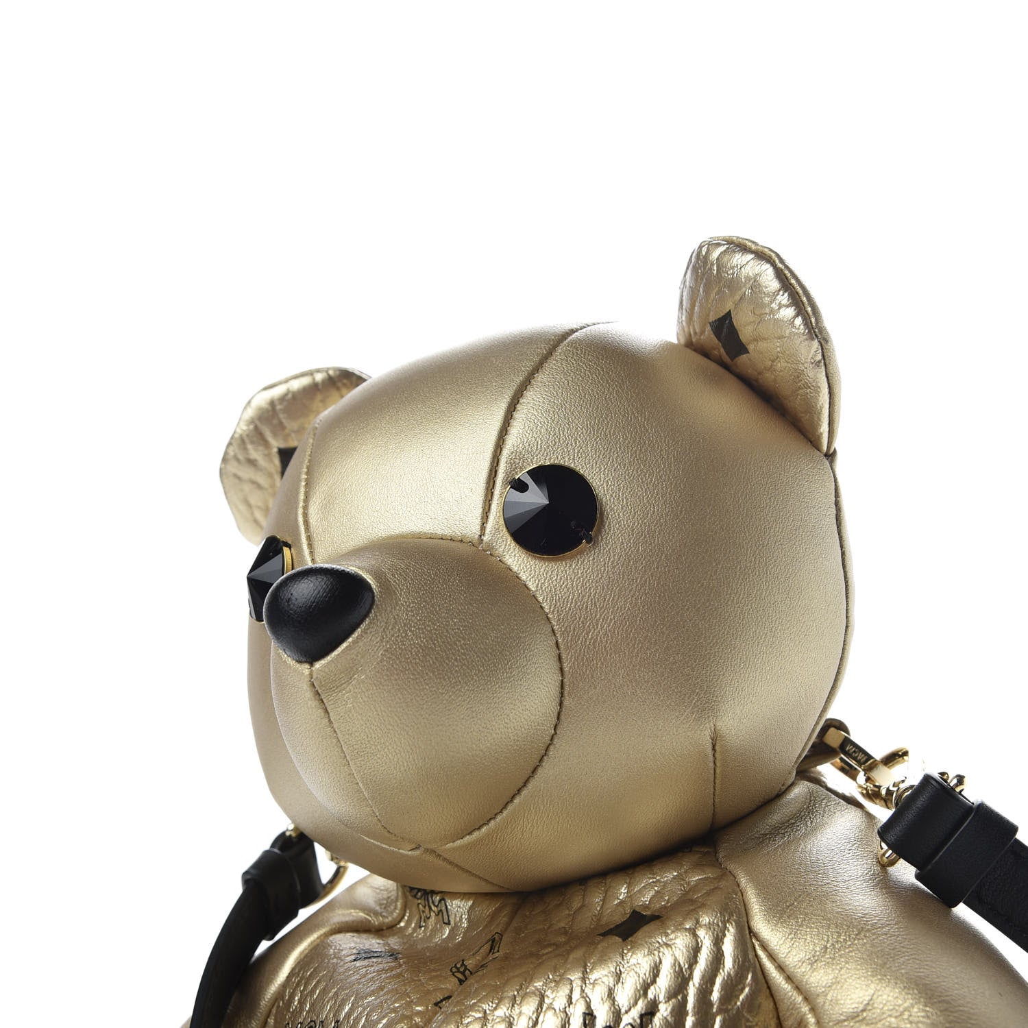 MCM Calfskin Visetos Bear Zoo Doll Backpack Gold 9 of 9