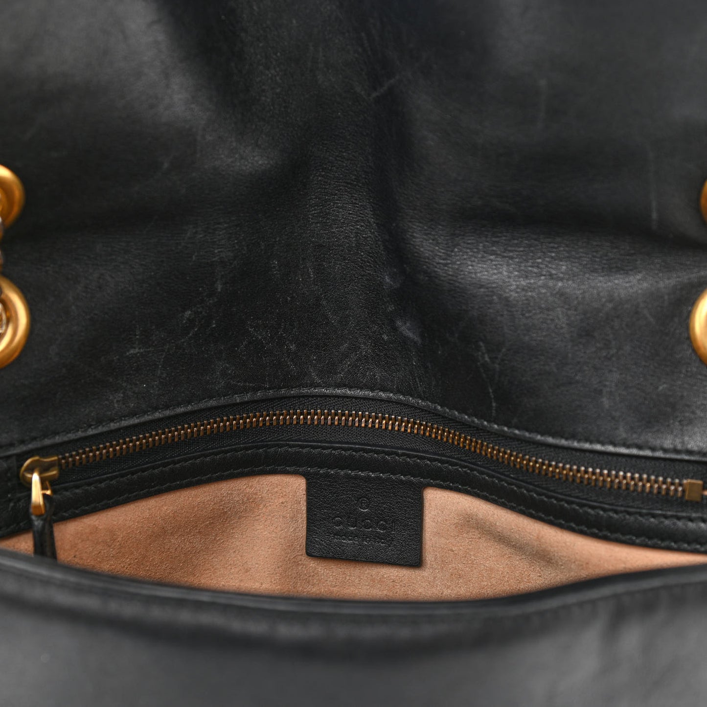 Calfskin Matelasse Medium GG Marmont Shoulder Bag Black