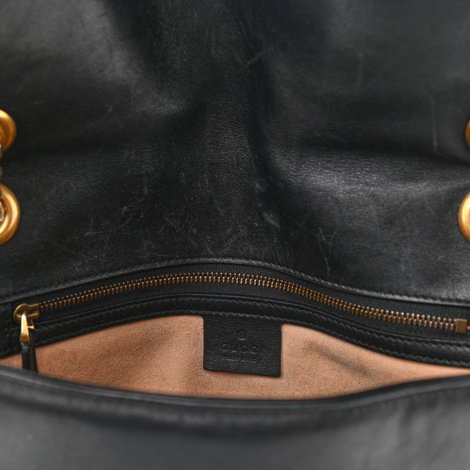 Gucci Calfskin Matelasse Medium GG Marmont Shoulder Bag Black 15 of 16