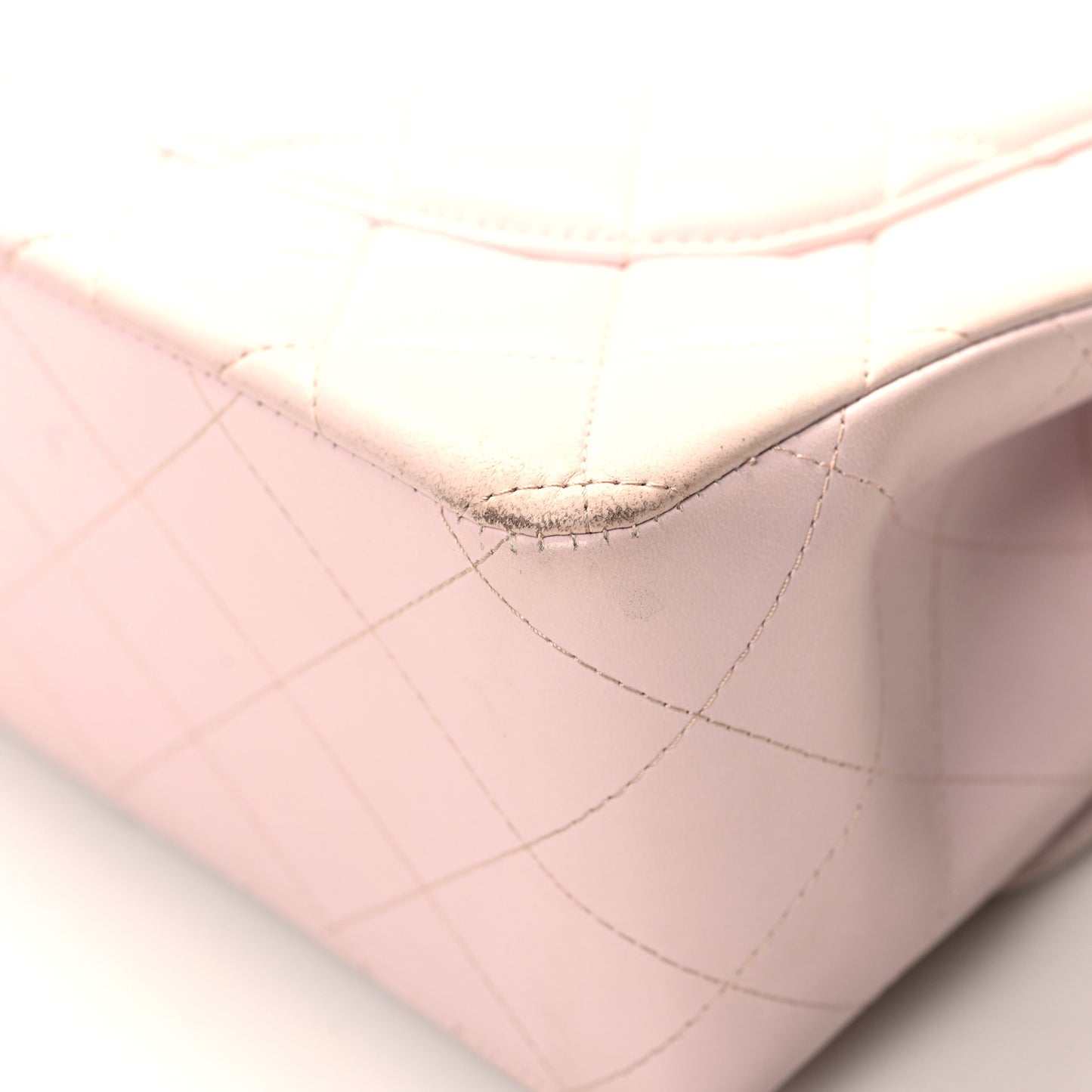 Lambskin Quilted Jumbo Double Flap Light Pink