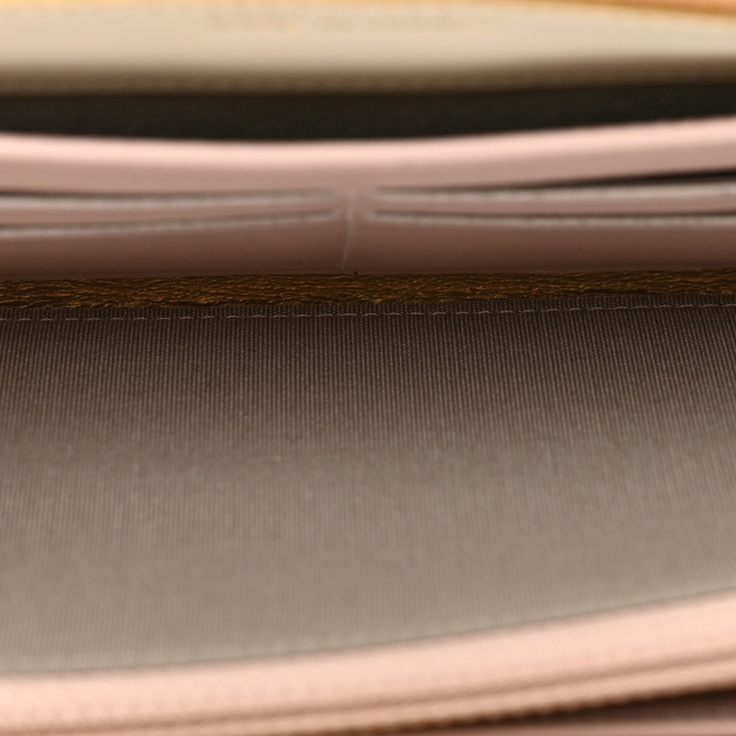 Metallic Aged Calfskin Quilted Palette Gusset Zip Around Wallet Gold