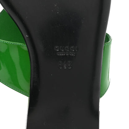 Gucci Patent Horsebit Thong Sandals 36.5 Green 6 of 11