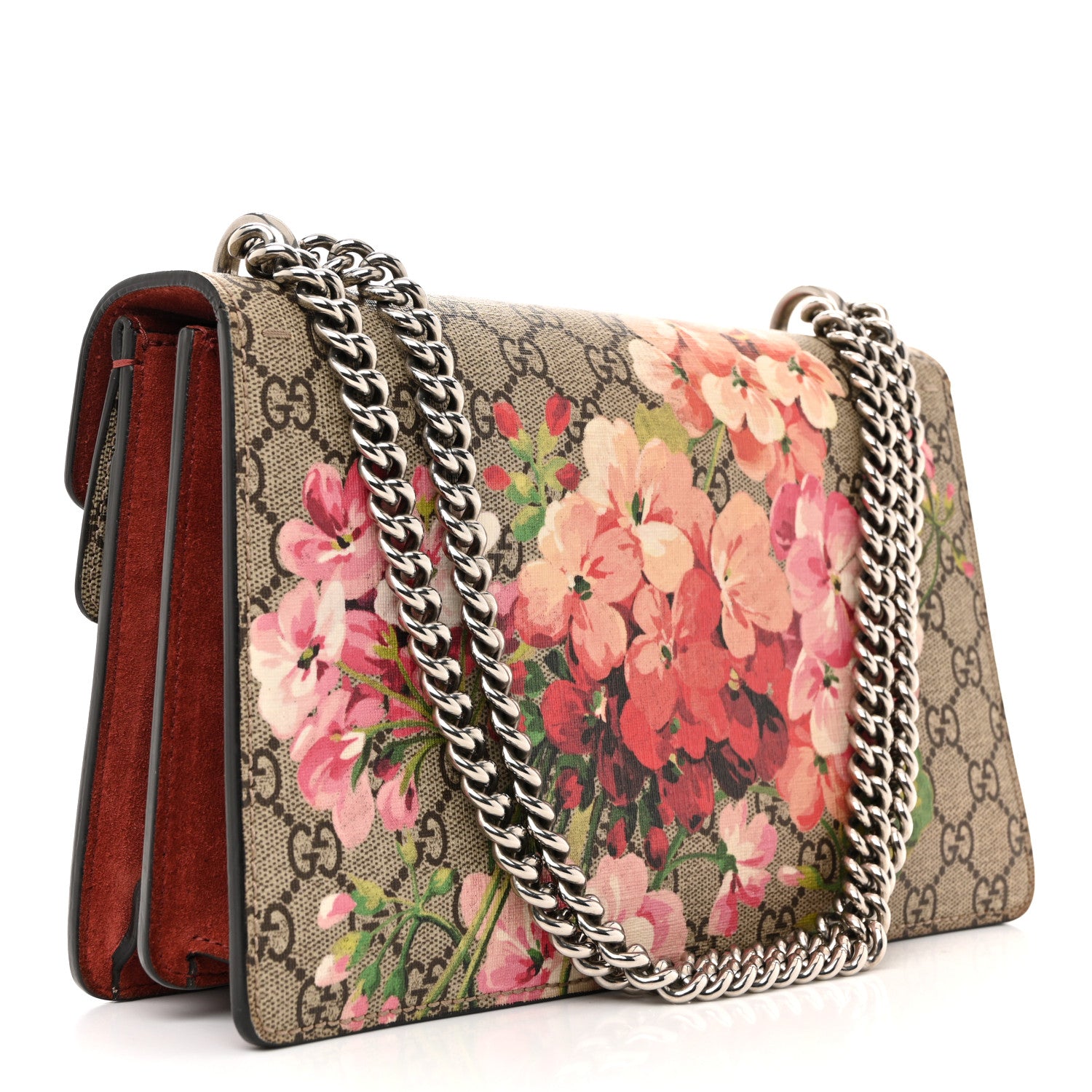 Gucci GG Supreme Monogram Blooms Small Dionysus Shoulder Bag Beige Multicolor Dry Rose 3 of 12