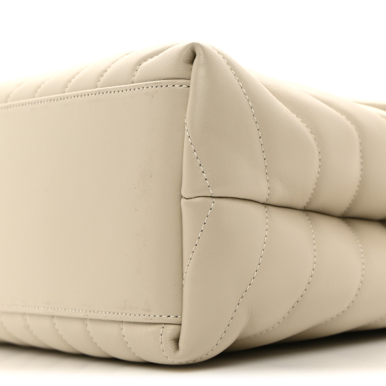 Saint Laurent Calfskin Y Quilted Monogram Medium Loulou Chain Satchel Crema Soft 11 of 13