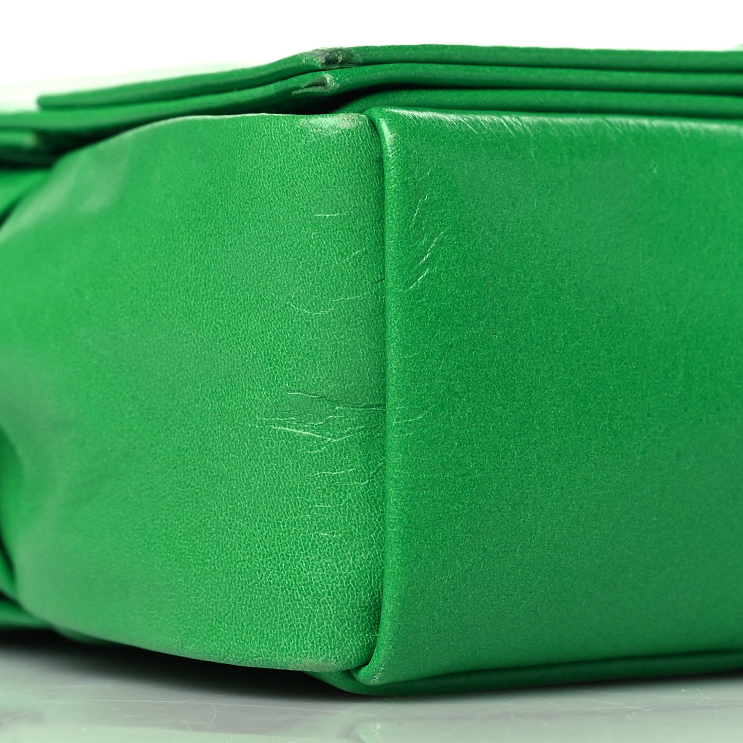 Crinkled Lambskin Maxi Intrecciato Extra Mini Cassette Crossbody Bag Parakeet