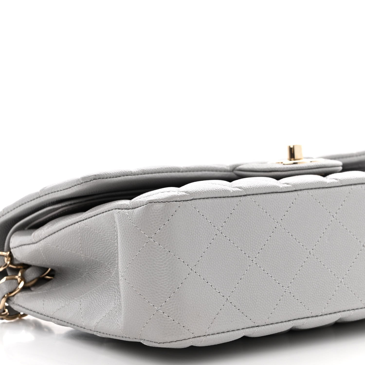 Chanel Caviar Quilted Medium Double Flap Grey 9 of 12