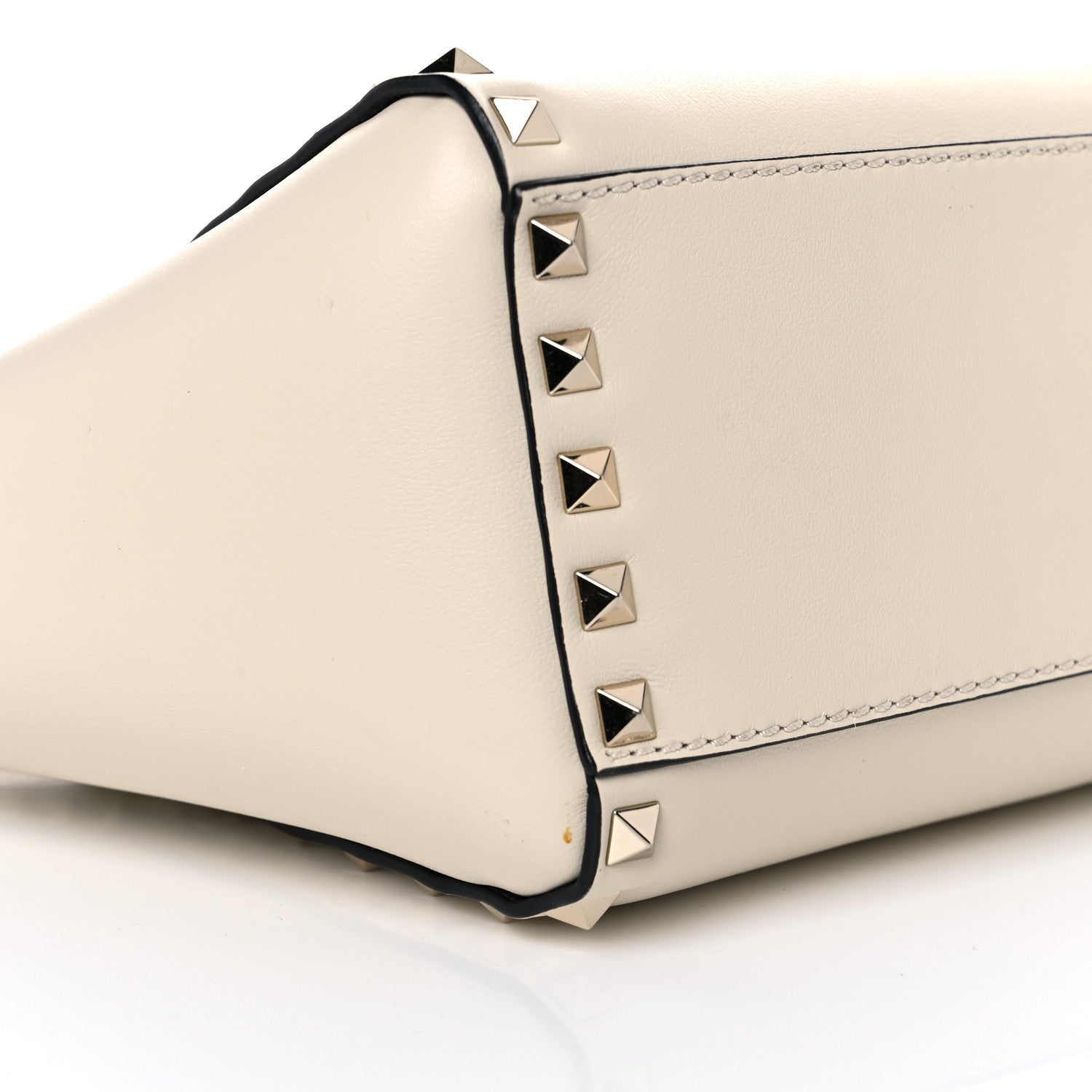 Valentino Garavani Vitello Mini Rockstud Double Handle Tote Ivory 7 of 12