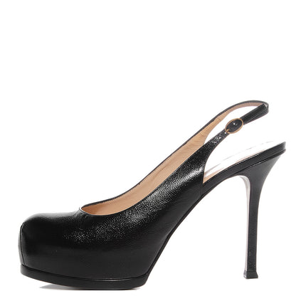 Saint Laurent Vernigolf Tribtoo Platform Slingback 80 Pumps Black 38.5 1 of 7