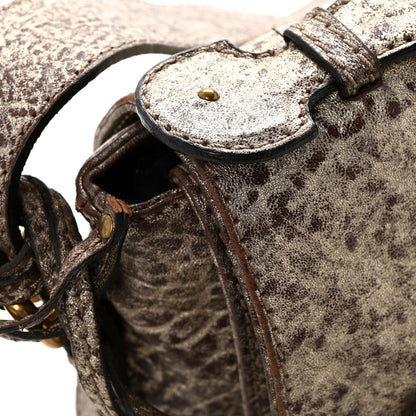 Chloe Metallic Pebbled Lambskin Paddington Satchel Grey 12 of 14