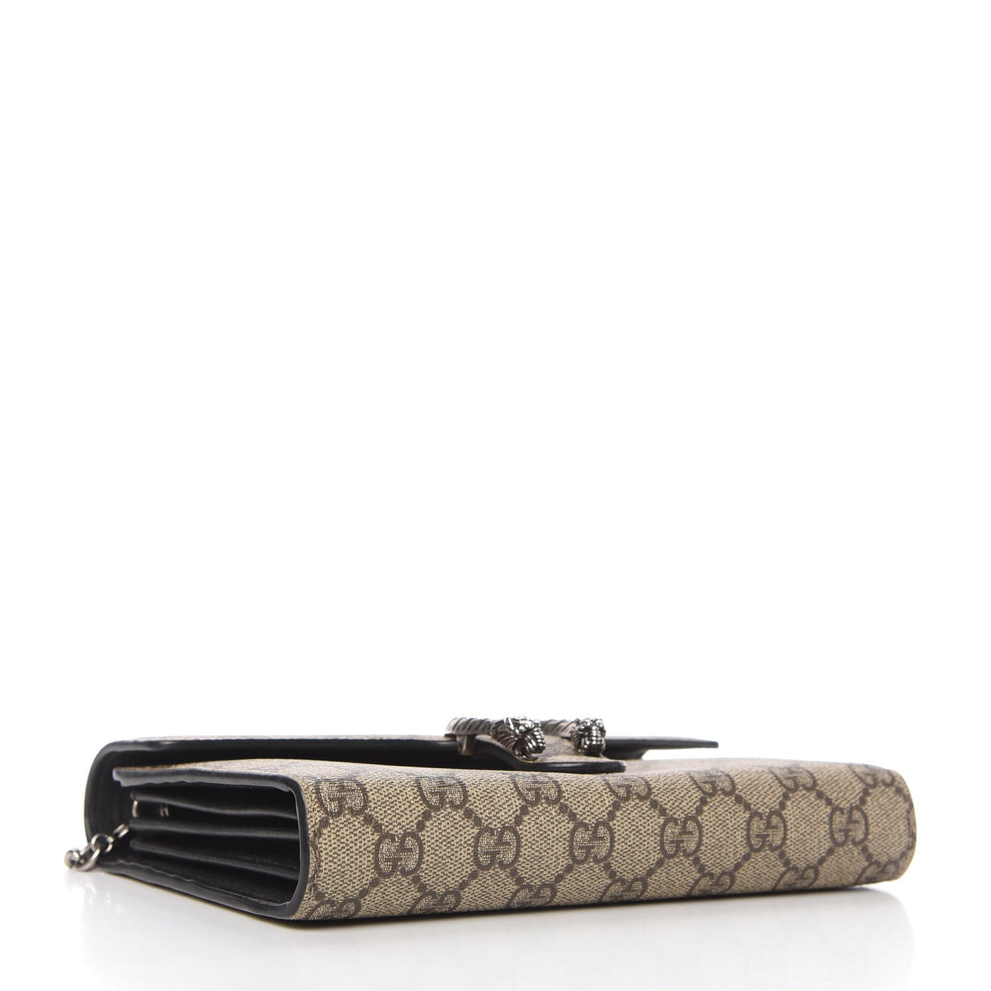 GG Supreme Monogram Mini Dionysus Chain Wallet Beige Black