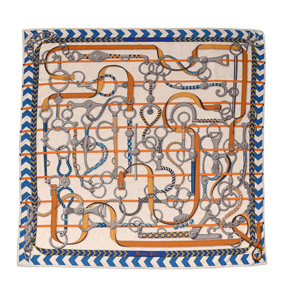 Hermes Cashmere Silk Panoplie Equestre Shawl 140 1 of 4