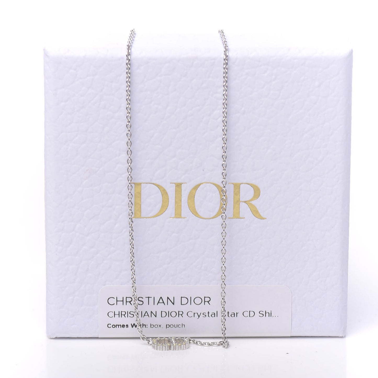 Metal Crystal Clair D Lune Necklace Silver