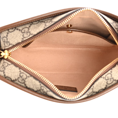 Gucci GG Supreme Monogram Azalea Calfskin Mini Retro Interlocking G Shoulder Bag Beige Ebony Brown Sugar 5 of 11