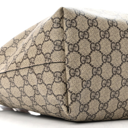 Gucci GG Supreme Monogram Textured Calfskin Web Medium Ophidia Shopping Tote Beige Ebony New Acero 9 of 12
